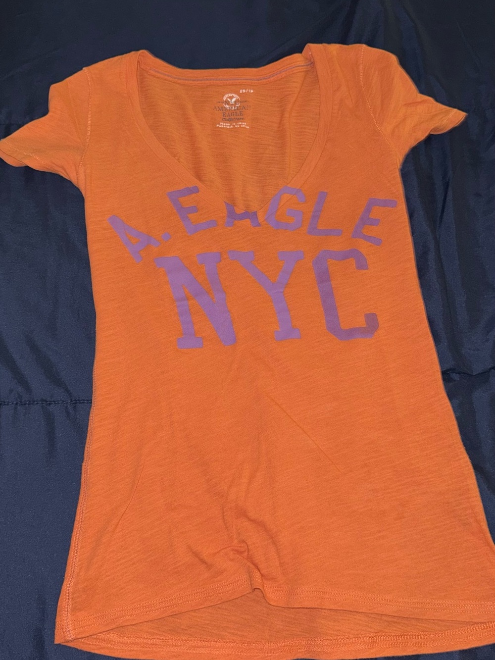 American Eagle NYC Orange Graphic Tee